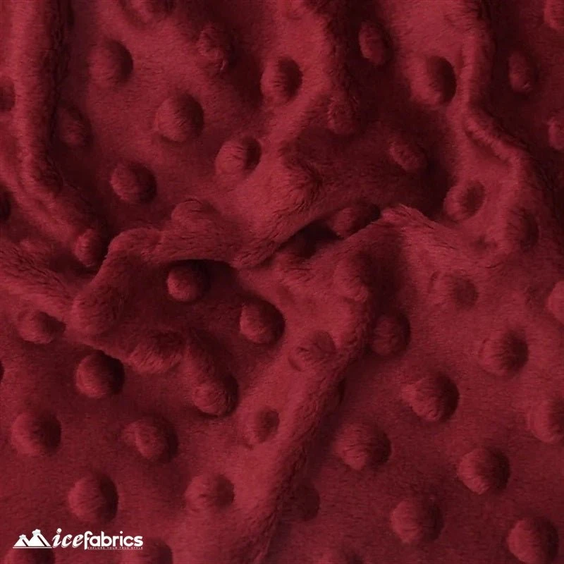 Burgundy Minky Dot Fabric 4 Burgundy Minky Dot Fabric - Image 2