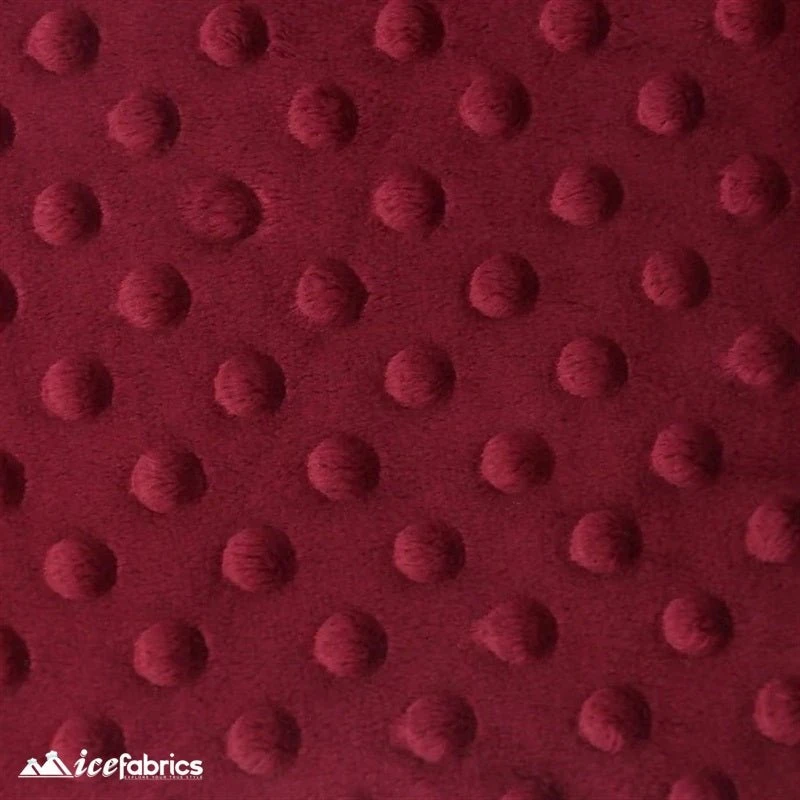 Burgundy Minky Dot Fabric 5 Burgundy Minky Dot Fabric - Image 3