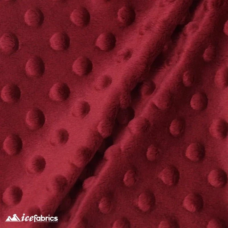 Burgundy Minky Dot Fabric 3 Burgundy Minky Dot Fabric