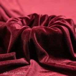 Burgundy Wholesale Velvet Fabric Stretch | 60" Wide -Luxtex Store burgundy wholesale velvet fabric stretch 60 wide 792104