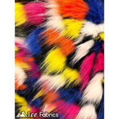 Canadian Multi Color Faux Fur Fabric By The Yard -Luxtex Store canadian multi color faux fur fabric by the yard 100948