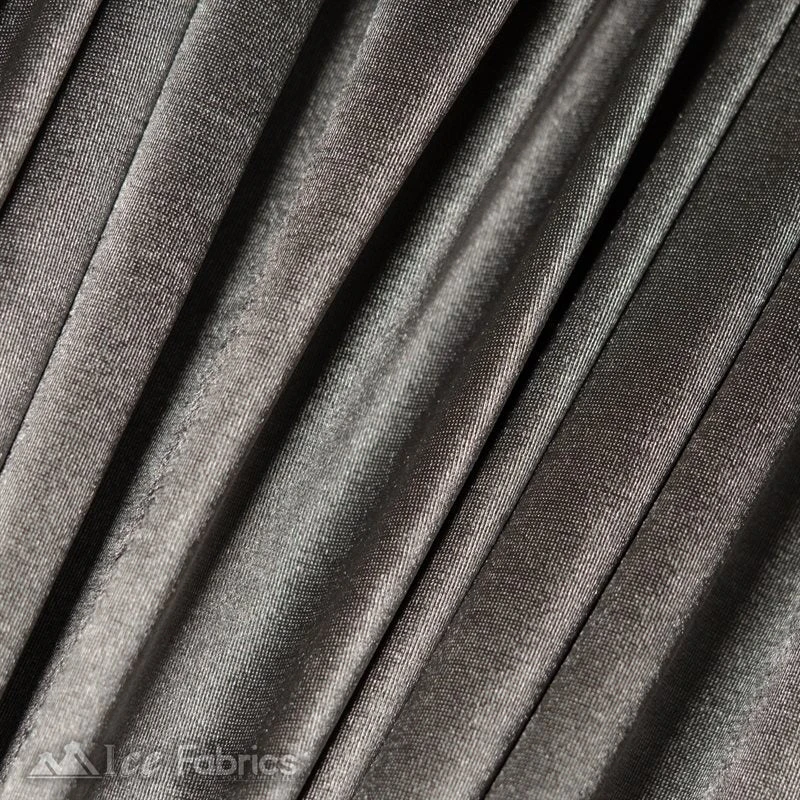 Casino 4 Way Stretch Satin Fabric Shiny Dark Grey Silky Spandex 5 Casino 4 Way Stretch Satin Fabric Shiny Dark Grey Silky Spandex - Image 3
