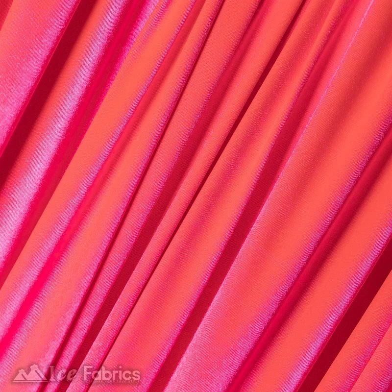 Casino 4 Way Stretch Satin Fabric Shiny Neon Pink Silky Spandex 5 Casino 4 Way Stretch Satin Fabric Shiny Neon Pink Silky Spandex - Image 3