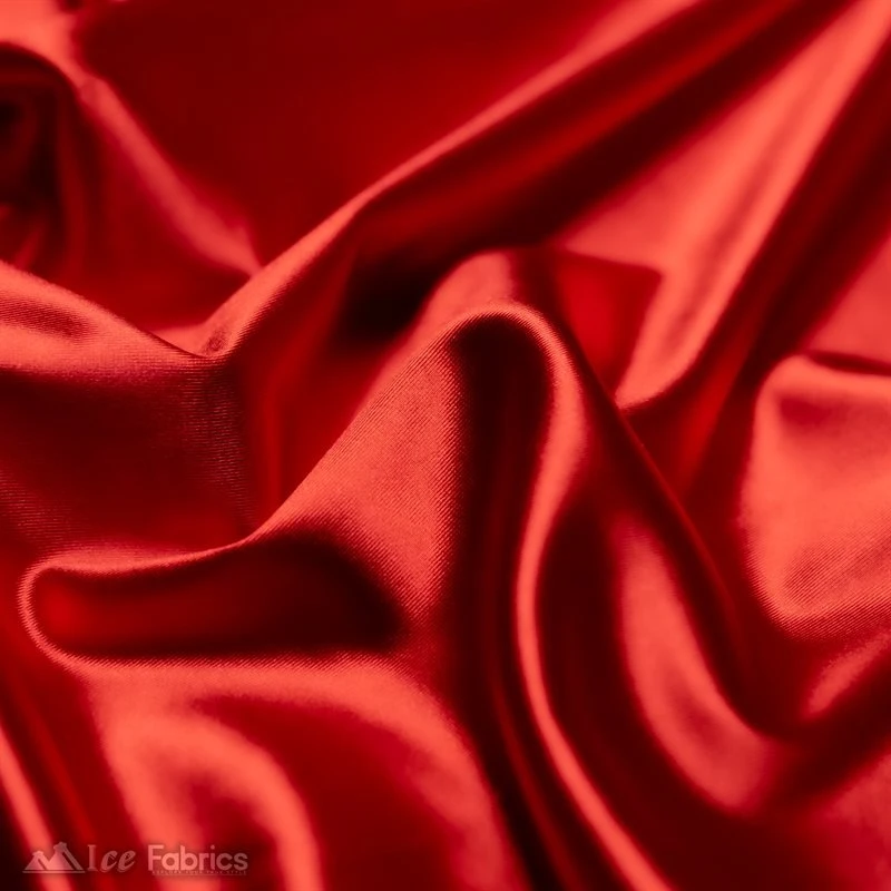 Casino 4 Way Stretch Satin Fabric Shiny Red Silky Spandex 4 Casino 4 Way Stretch Satin Fabric Shiny Red Silky Spandex - Image 2
