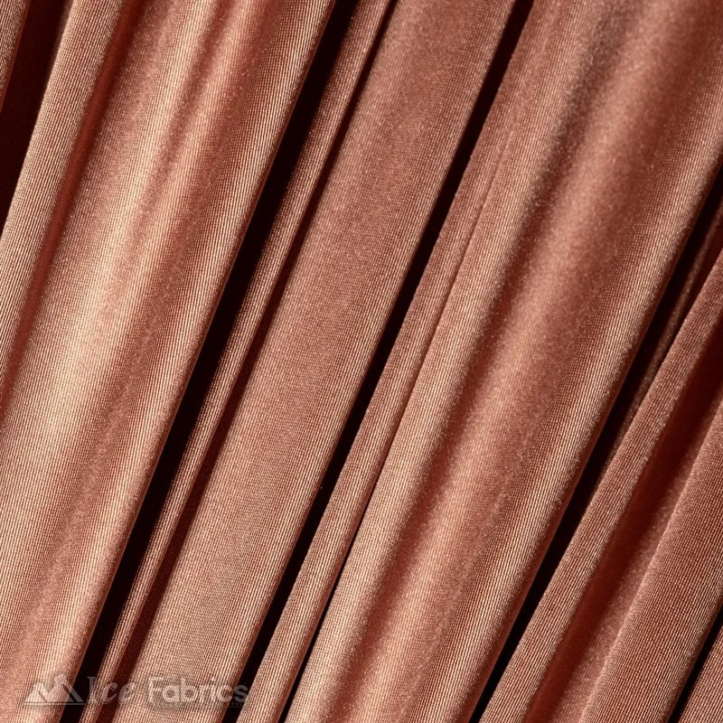 Casino 4 Way Stretch Satin Fabric Shiny Rose Gold Silky Spandex 4 Casino 4 Way Stretch Satin Fabric Shiny Rose Gold Silky Spandex - Image 2
