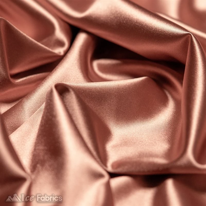 Casino 4 Way Stretch Satin Fabric Shiny Rose Gold Silky Spandex 5 Casino 4 Way Stretch Satin Fabric Shiny Rose Gold Silky Spandex - Image 3