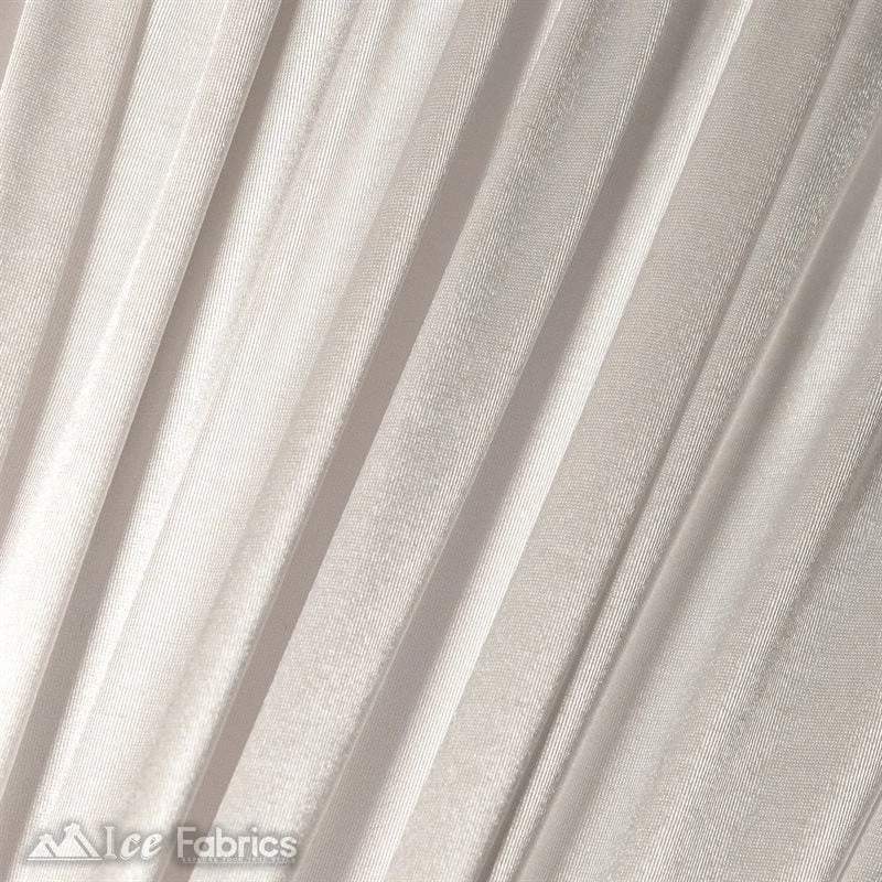 Casino 4 Way Stretch Satin Fabric Shiny White Silky Spandex 5 Casino 4 Way Stretch Satin Fabric Shiny White Silky Spandex - Image 3