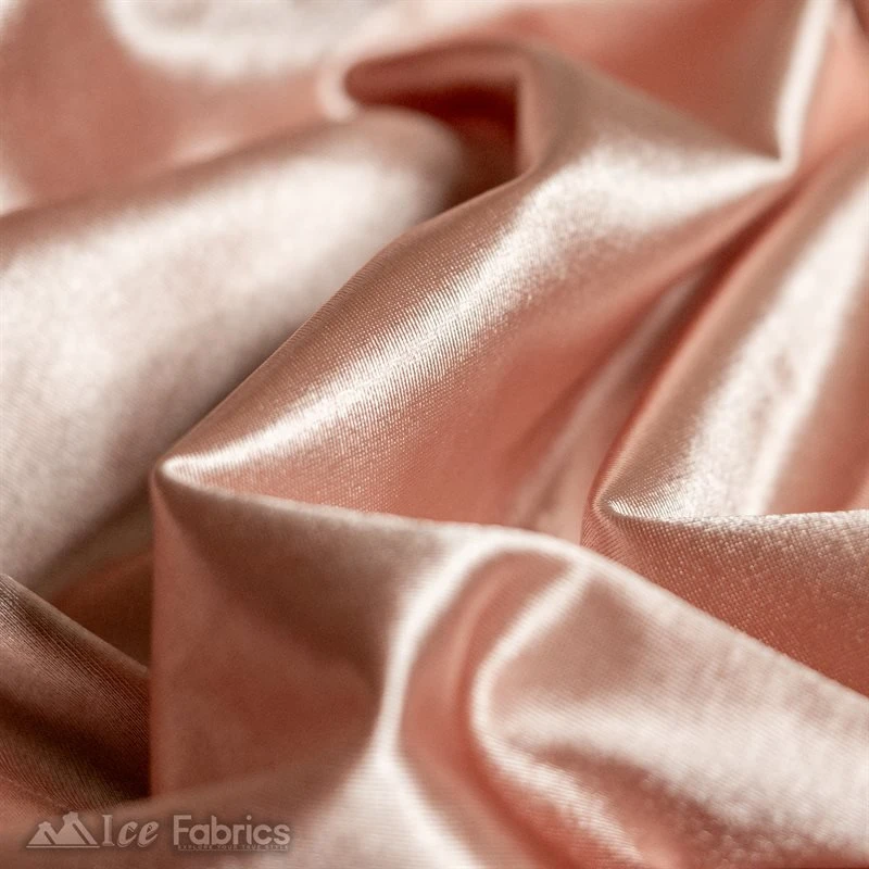 Casino 4 Way Stretch Silky Wholesale Blush Satin Fabric 4 Casino 4 Way Stretch Silky Wholesale Blush Satin Fabric - Image 3