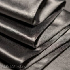 Casino 4 Way Stretch Silky Wholesale Dark Grey Satin Fabric