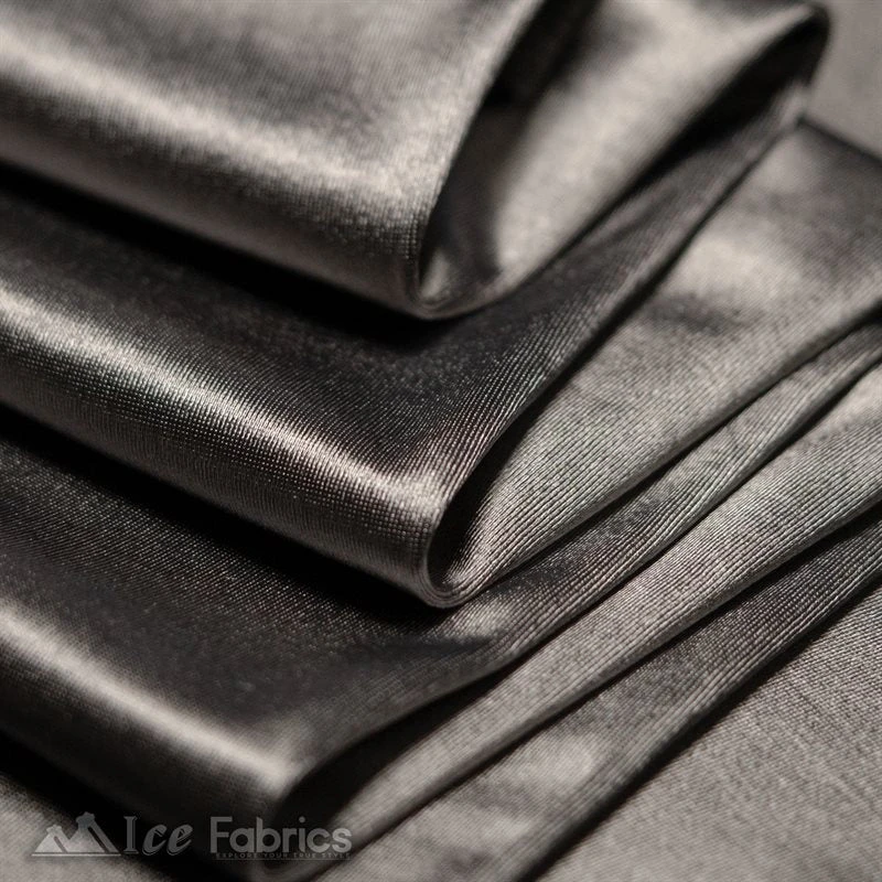 Casino Shiny Dark Grey Spandex 4 Way Stretch Satin Fabric 3 Casino Shiny Dark Grey Spandex 4 Way Stretch Satin Fabric