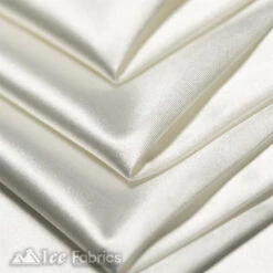 Casino Shiny Ivory Spandex 4 Way Stretch Satin Fabric