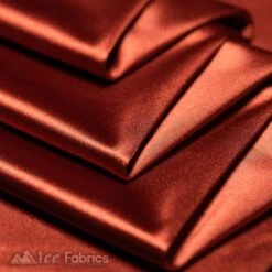 Casino Shiny Rust Spandex 4 Way Stretch Satin Fabric