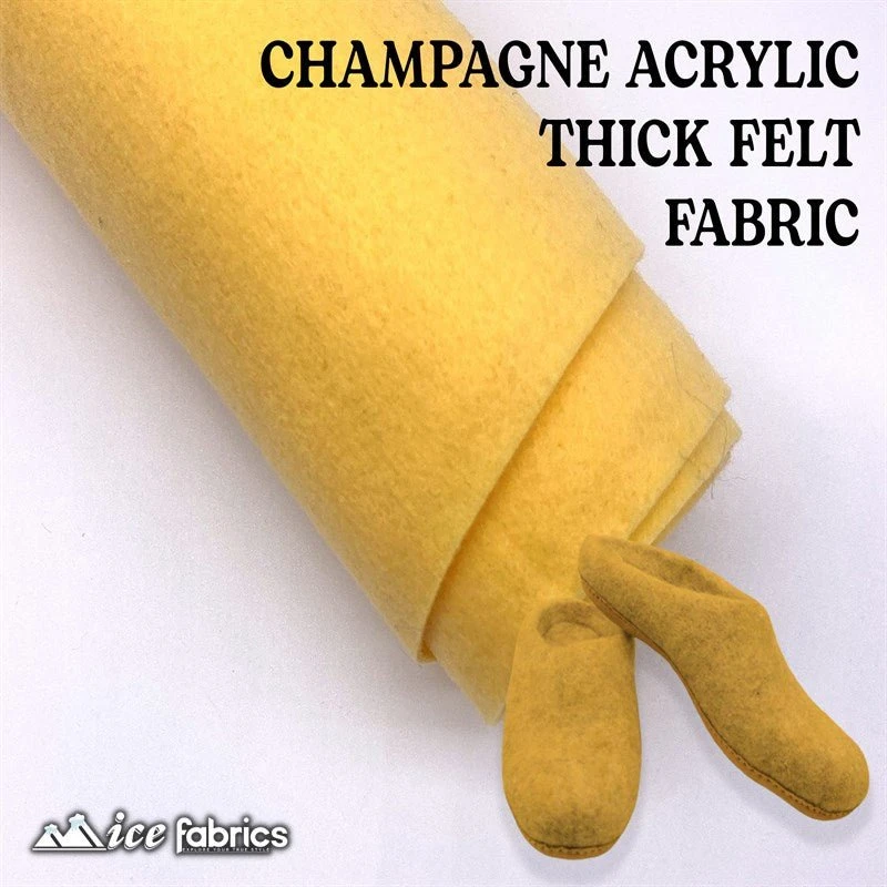 Champagne Acrylic Felt Fabric / 1.6mm Thick _ 72” Wide 5 Champagne Acrylic Felt Fabric / 1.6mm Thick _ 72” Wide - Image 3