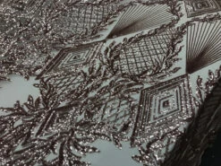 Champagne High Embroidered Sequin Bridal Fashion Wedding Dress Mesh Lace Fabric -Luxtex Store champagne high embroidered sequin bridal fashion wedding dress mesh lace fabric 207229