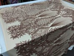 Champagne High Embroidered Sequin Bridal Fashion Wedding Dress Mesh Lace Fabric -Luxtex Store champagne high embroidered sequin bridal fashion wedding dress mesh lace fabric 339482