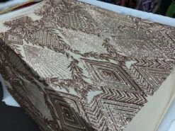 Champagne High Embroidered Sequin Bridal Fashion Wedding Dress Mesh Lace Fabric -Luxtex Store champagne high embroidered sequin bridal fashion wedding dress mesh lace fabric 942582