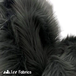 Charcoal Shaggy Mohair Faux Fur Fabric Wholesale (20 Yards Bolt)