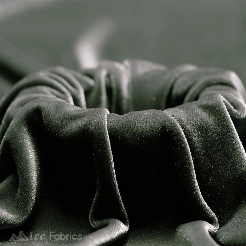 Charcoal Wholesale Velvet Fabric Stretch | 60" Wide 4 Charcoal Wholesale Velvet Fabric Stretch | 60" Wide - Image 2