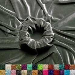 Charcoal Wholesale Velvet Fabric Stretch | 60" Wide