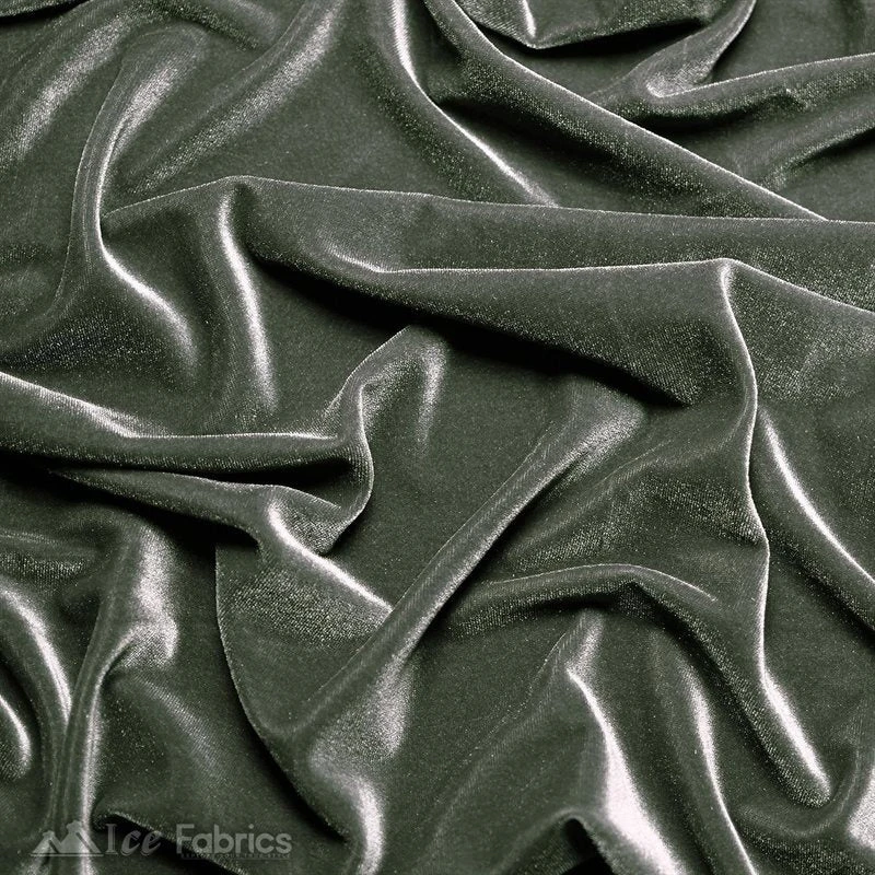 Charcoal Wholesale Velvet Fabric Stretch | 60" Wide 5 Charcoal Wholesale Velvet Fabric Stretch | 60" Wide - Image 3
