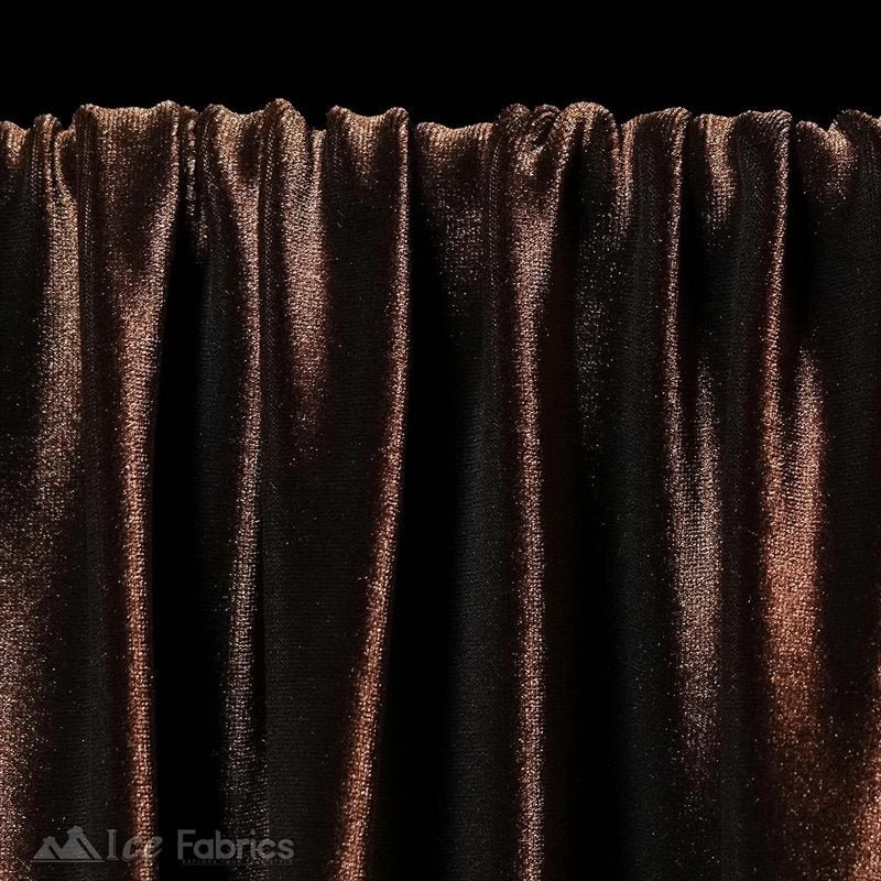 Chocolate Wholesale Velvet Fabric Stretch | 60" Wide 7 Chocolate Wholesale Velvet Fabric Stretch | 60" Wide - Image 5
