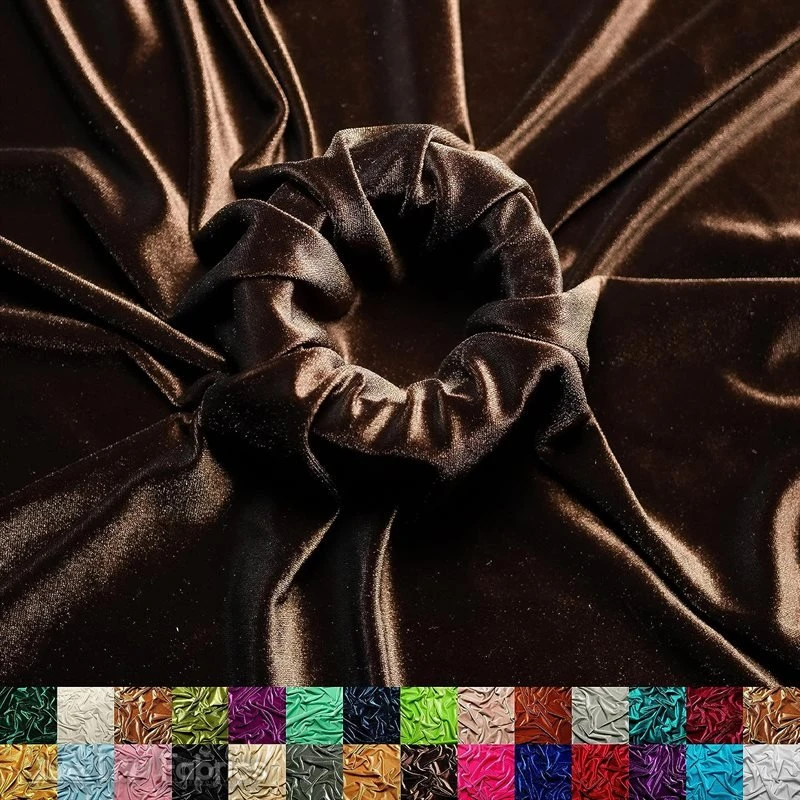 Chocolate Wholesale Velvet Fabric Stretch | 60" Wide 3 Chocolate Wholesale Velvet Fabric Stretch | 60" Wide