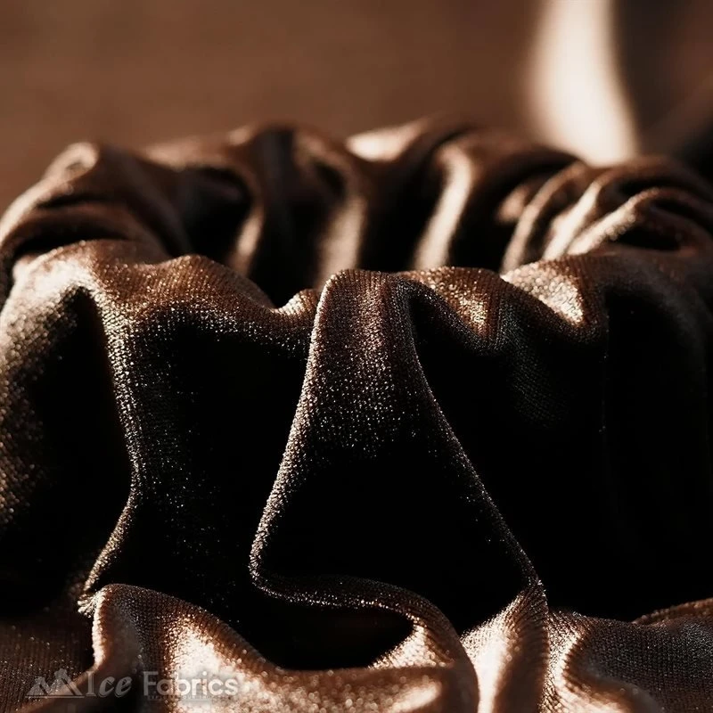 Chocolate Wholesale Velvet Fabric Stretch | 60" Wide 4 Chocolate Wholesale Velvet Fabric Stretch | 60" Wide - Image 2