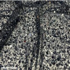 Classic All Over Beaded Sequin Bridal Fabric / Handmade -Luxtex Store classic all over beaded sequin bridal fabric handmade 561375