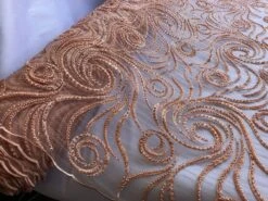 Coral Beaded Multi-Color Floral Bridal Mesh Lace Dress -Luxtex Store coral beaded multi color floral bridal mesh lace dress 328171