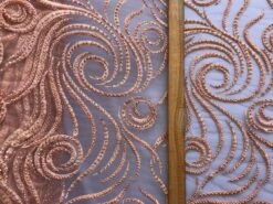 Coral Beaded Multi-Color Floral Bridal Mesh Lace Dress -Luxtex Store coral beaded multi color floral bridal mesh lace dress 536521