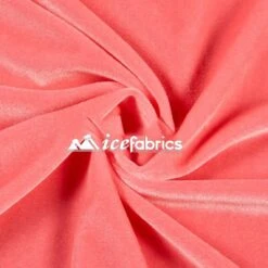 Coral Luxury Stretch Velvet Fabric _ Spandex Fabric