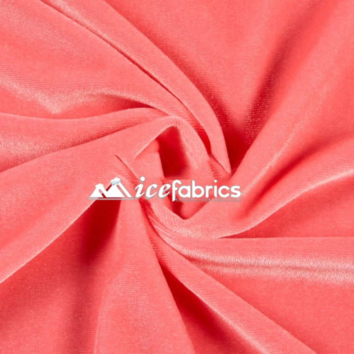Coral Velvet Fabric By The Yard | 4 Way Stretch 3 Coral Velvet Fabric By The Yard | 4 Way Stretch