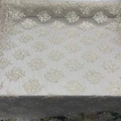 Corded Flowers White Lace Fabric -Luxtex Store corded flowers white lace fabric 779004