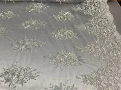 Corded White Lace Fabric / Embroidery Mesh Lace -Luxtex Store corded white lace fabric embroidery mesh lace 247250