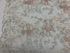 Dark Ivory Sequin Floral Bridal Fabric/ Beaded Fabric/ 3D Lace Fabric -Luxtex Store dark ivory sequin floral bridal fabric beaded fabric 3d lace fabric 179057