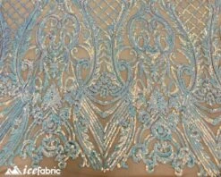 Diba Baby Blue Geometric Stretch Sequin Fabric / Lace Fabric -Luxtex Store diba baby blue geometric stretch sequin fabric lace fabric 240255