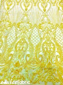 Diba Yellow Geometric Stretch Sequin Fabric/ Lace Fabric