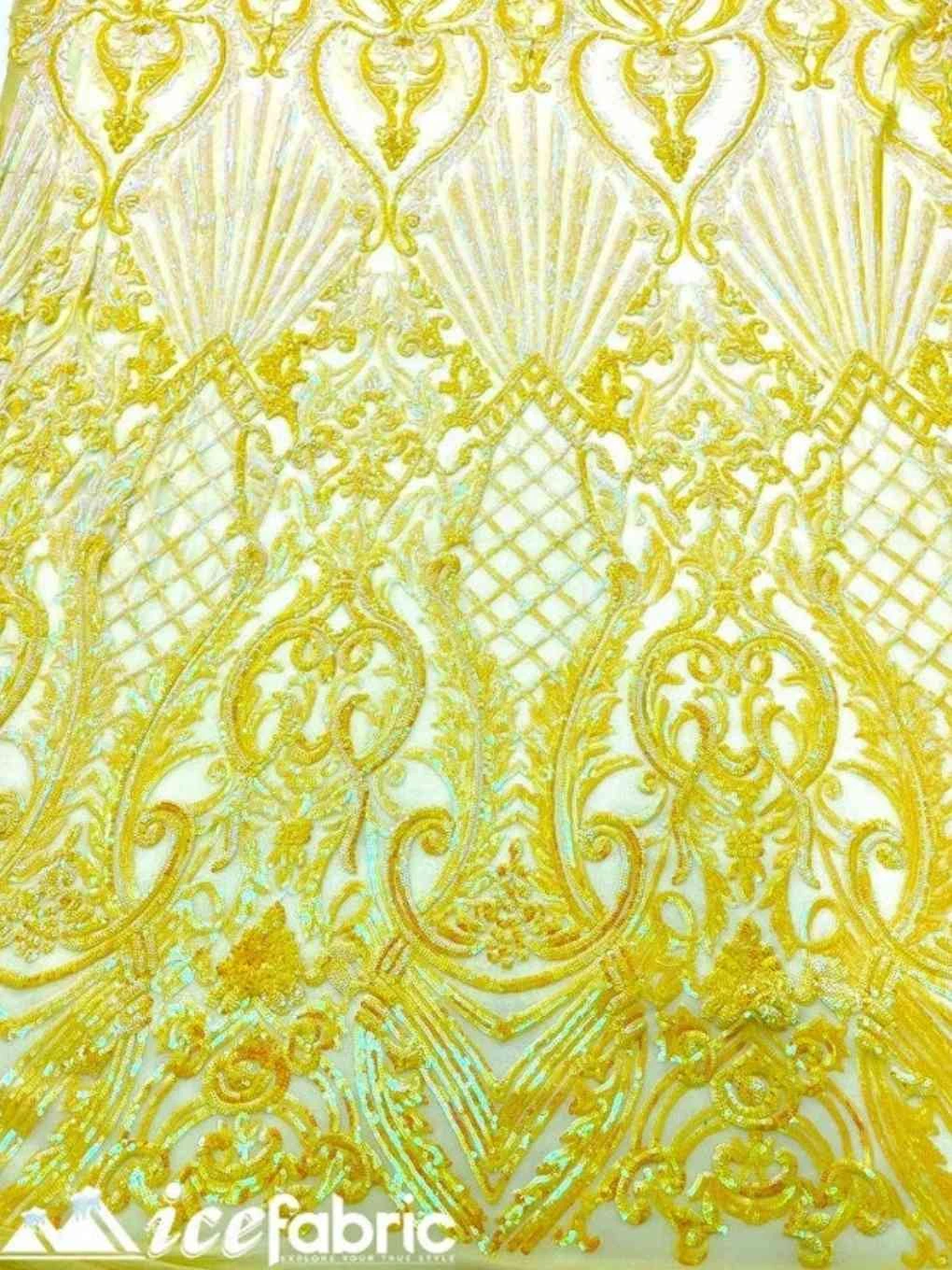 Diba Yellow Geometric Stretch Sequin Fabric/ Lace Fabric 3 Diba Yellow Geometric Stretch Sequin Fabric/ Lace Fabric