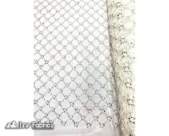 Embroidered Beaded Fabric Geometric Sequin Lace -Luxtex Store embroidered beaded fabric geometric sequin lace 141444