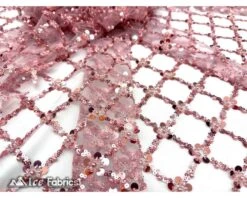 Embroidered Beaded Fabric Geometric Sequin Lace -Luxtex Store embroidered beaded fabric geometric sequin lace 146779