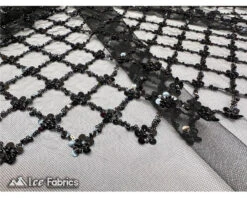 Embroidered Beaded Fabric Geometric Sequin Lace -Luxtex Store embroidered beaded fabric geometric sequin lace 996979