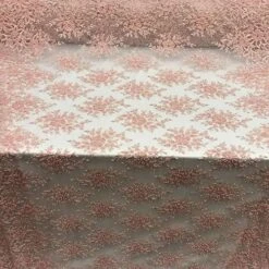 Embroidered Mesh Floral Beaded Lace Wedding Fabric