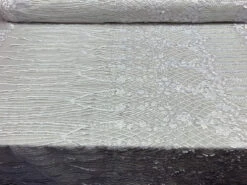 Embroidery White Lace Fabric On Mesh / Floral Design 10 Embroidery White Lace Fabric On Mesh / Floral Design -Luxtex Store embroidery white lace fabric on mesh floral design 144722