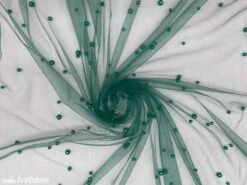 Emerald Green Pearls Lace Beaded Fabric On Tulle For Bridal Fabric -Luxtex Store emerald green pearls lace beaded fabric on tulle for bridal fabric 656547