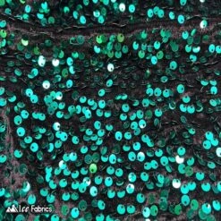 Emma Embroidered Sequin Teal Green On Black Velvet Fabric -Luxtex Store emma embroidered sequin teal green on black velvet fabric 339807