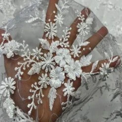 Fashion 3D Flowers Floral Beaded Lace Fabric 29 Fashion 3D Flowers Floral Beaded Lace Fabric -Luxtex Store fashion 3d flowers floral beaded lace fabric 214960