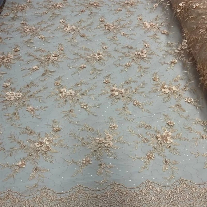 Fashion 3D Flowers Floral Beaded Lace Fabric 20 Fashion 3D Flowers Floral Beaded Lace Fabric - Image 18