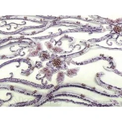 Floral Beaded Lace Fabric By The Yard Embroidered Fabric -Luxtex Store floral beaded lace fabric by the yard embroidered fabric 106045