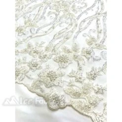 Floral Beaded Lace Fabric By The Yard Embroidered Fabric -Luxtex Store floral beaded lace fabric by the yard embroidered fabric 352341