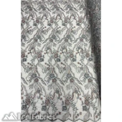 Floral Embroidery Beaded Fabric With Sequin On Mesh -Luxtex Store floral embroidery beaded fabric with sequin on mesh 186883